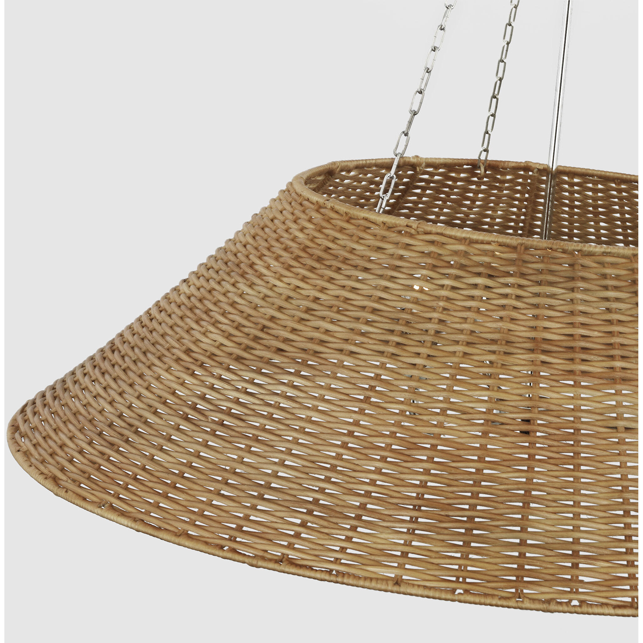 Marie Flanigan Corinne LED 36.25 inch Polished Nickel Wrapped Hanging Shade Ceiling Light, Extra Large