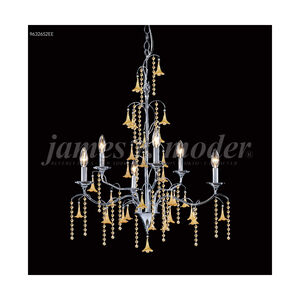 Murano 6 Light 26 inch Aged Gold Crystal Chandelier Ceiling Light
