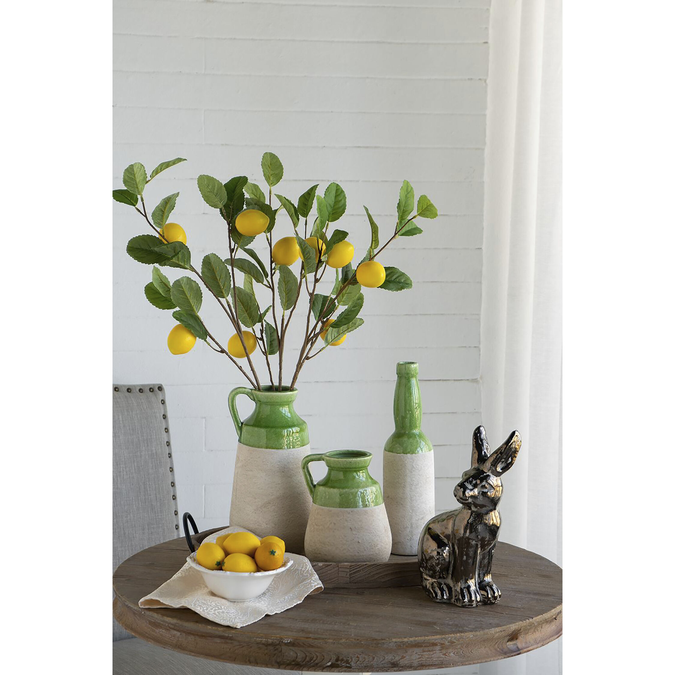 Lemon Spray Green and Yellow Botanical