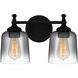 Jenson 2 Light 14 inch Matte Black Bath Light Wall Light