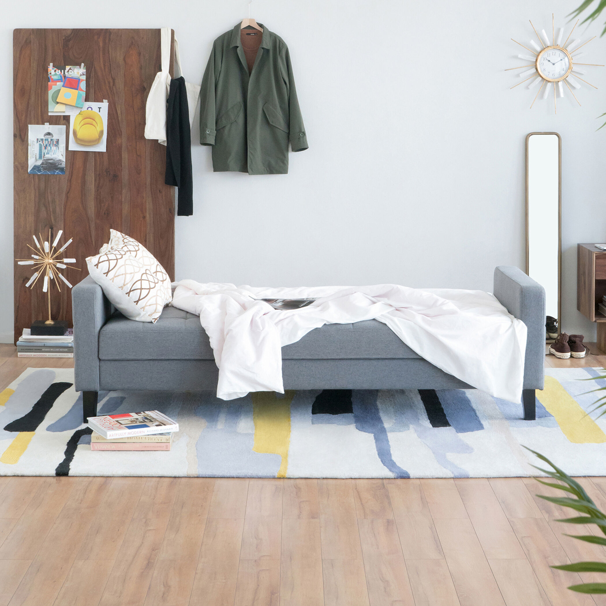 Small Biscuit Tufted Gray Sofa