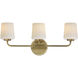 Durham 3 Light 23 inch Natural Aged Brass Bath Vanity Wall Light