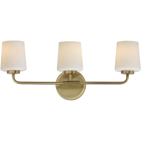 Durham 3 Light 23 inch Natural Aged Brass Bath Vanity Wall Light