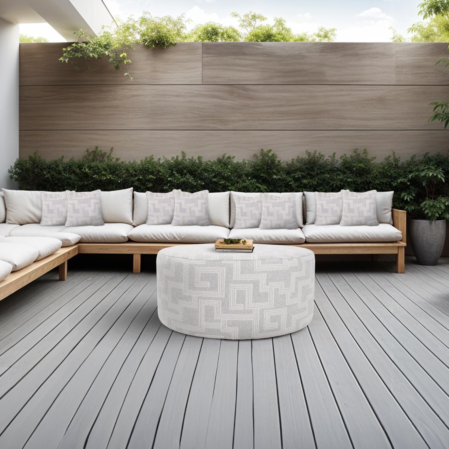 Syros Universal 18 inch Fog Outdoor Ottoman