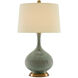 Cait 29.75 inch 150 watt Green and Antique Brass Table Lamp Portable Light