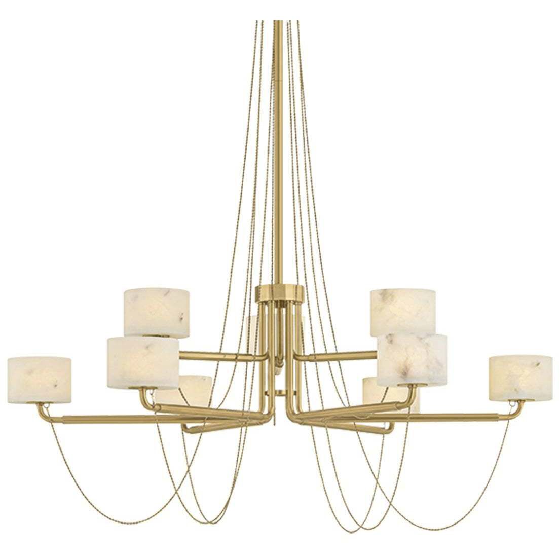 Bunda 9 Light 47 inch Vintage Brass Chandelier Ceiling Light