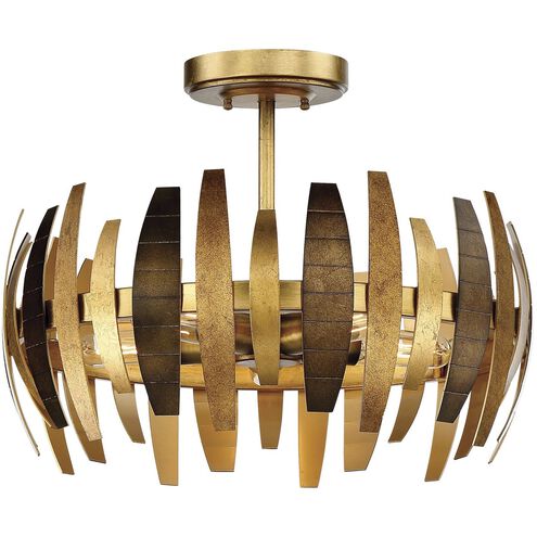 Manitou 5 Light 19 inch Ardor Gold Semi Flush Ceiling Light