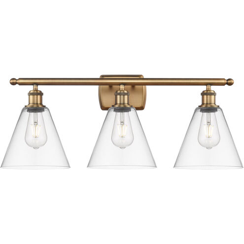 Ballston Ballston Cone LED 28 inch Brushed Brass Bath Vanity Light Wall Light in Clear Glass