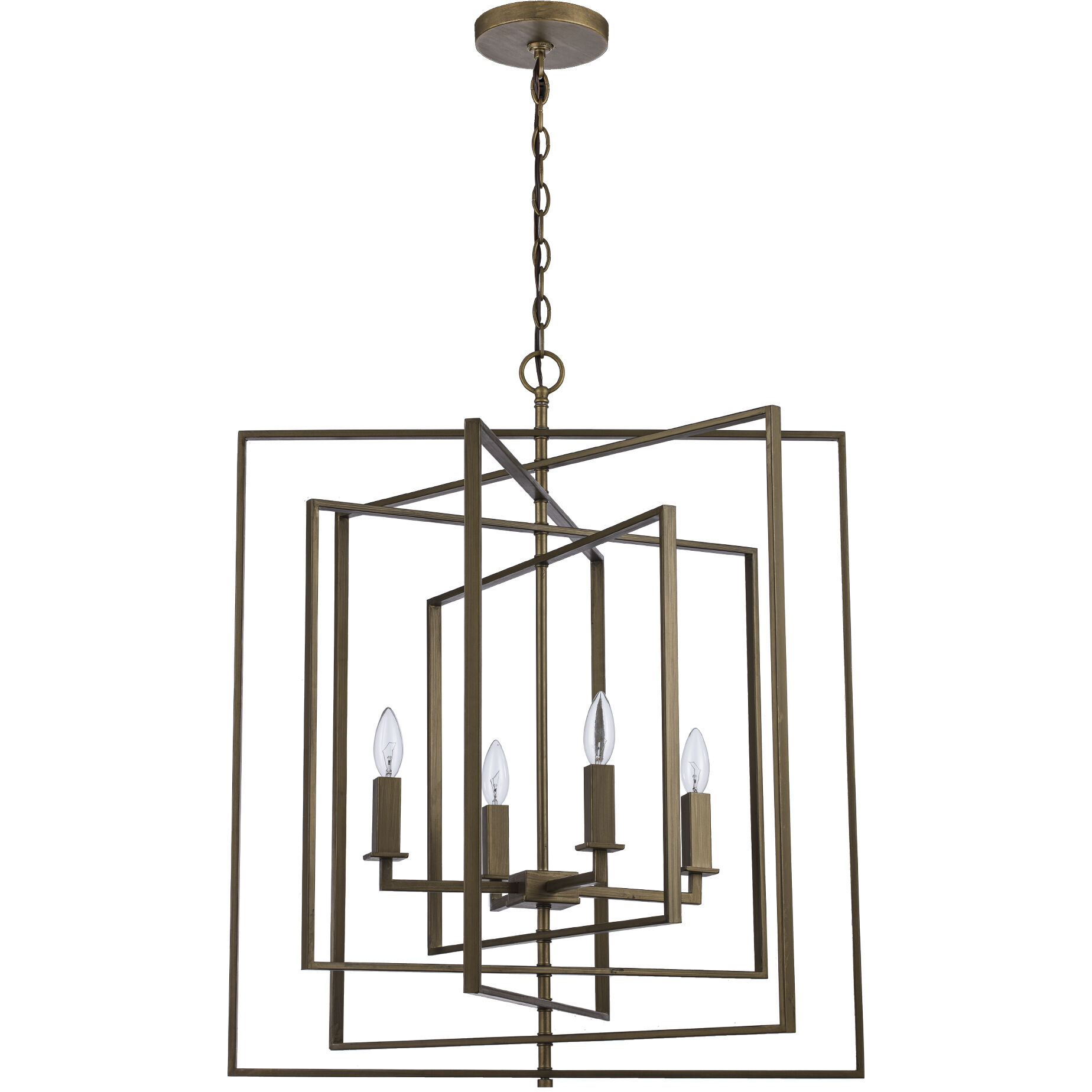 El Capitan 4 Light 26 inch Antique Gold Pendant Ceiling Light