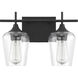 Octave 2 Light 13.75 inch Black Bathroom Vanity Light Wall Light, Essentials