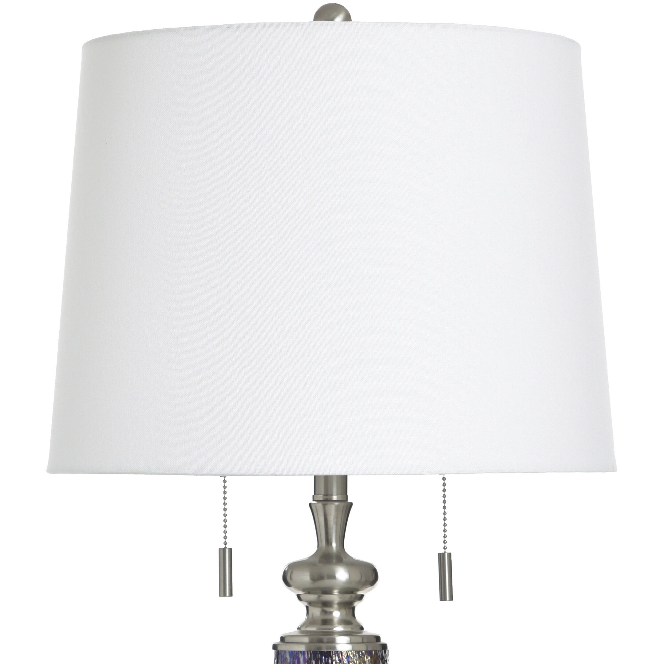 Cameron 34 inch 60 watt Wellen and White Table Lamp Portable Light
