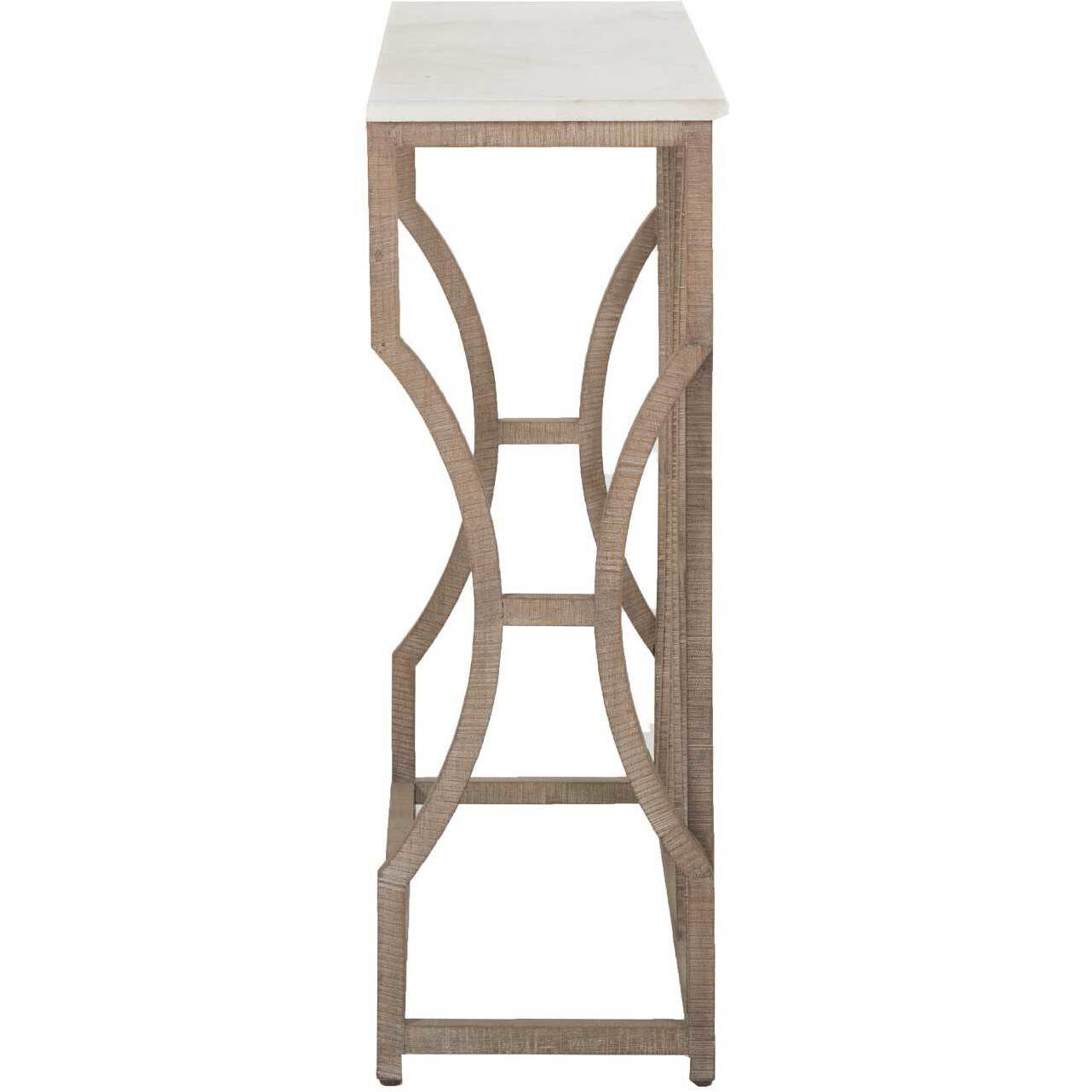 Helen 36 X 12.75 inch Charcoal Oak / Cloud White Marble Console Table