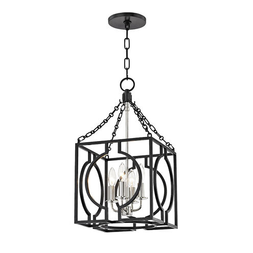 Octavio 4 Light 12 inch Aged Iron / Polished Nickel Pendant Ceiling Light