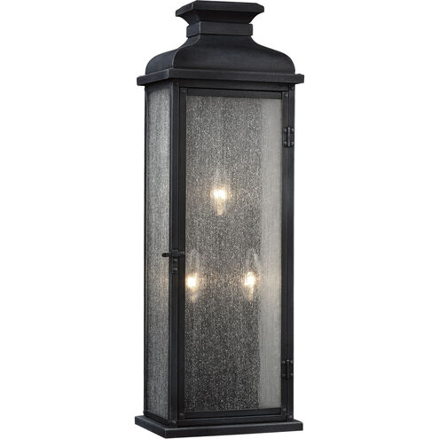 Sean Lavin Pediment 3 Light 23.88 inch Dark Weathered Zinc Outdoor Wall Lantern