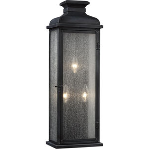 Sean Lavin Pediment 3 Light 23.88 inch Dark Weathered Zinc Outdoor Wall Lantern
