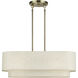 Manorwood 3 Light 30 inch Antique Brass Linear Chandelier Ceiling Light, Medium