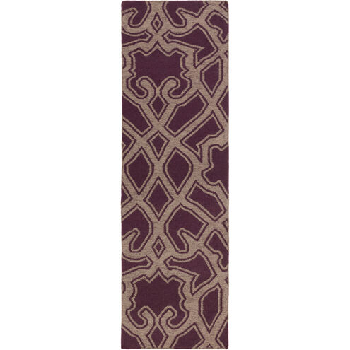 Paddington 36 X 24 inch Dark Purple, Taupe Rug