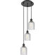 Bridal Veil 3 Light 11.5 inch Matte Black Multi Pendant Ceiling Light in Clear