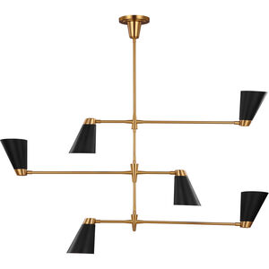 TOB by Thomas O'Brien Signoret 6 Light 48.13 inch Burnished Brass Chandelier Ceiling Light