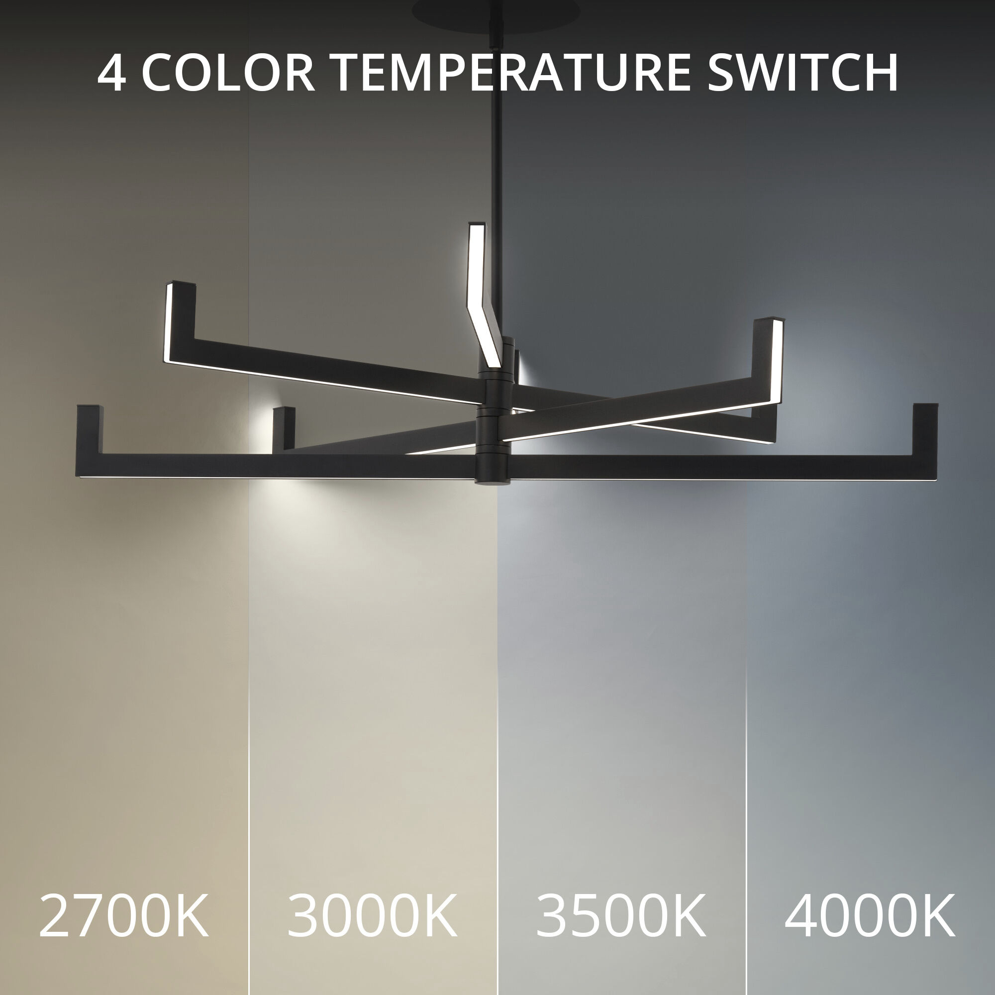 Ferrous LED 15 inch Black Chandelier Ceiling Light in 2700K, dweLED