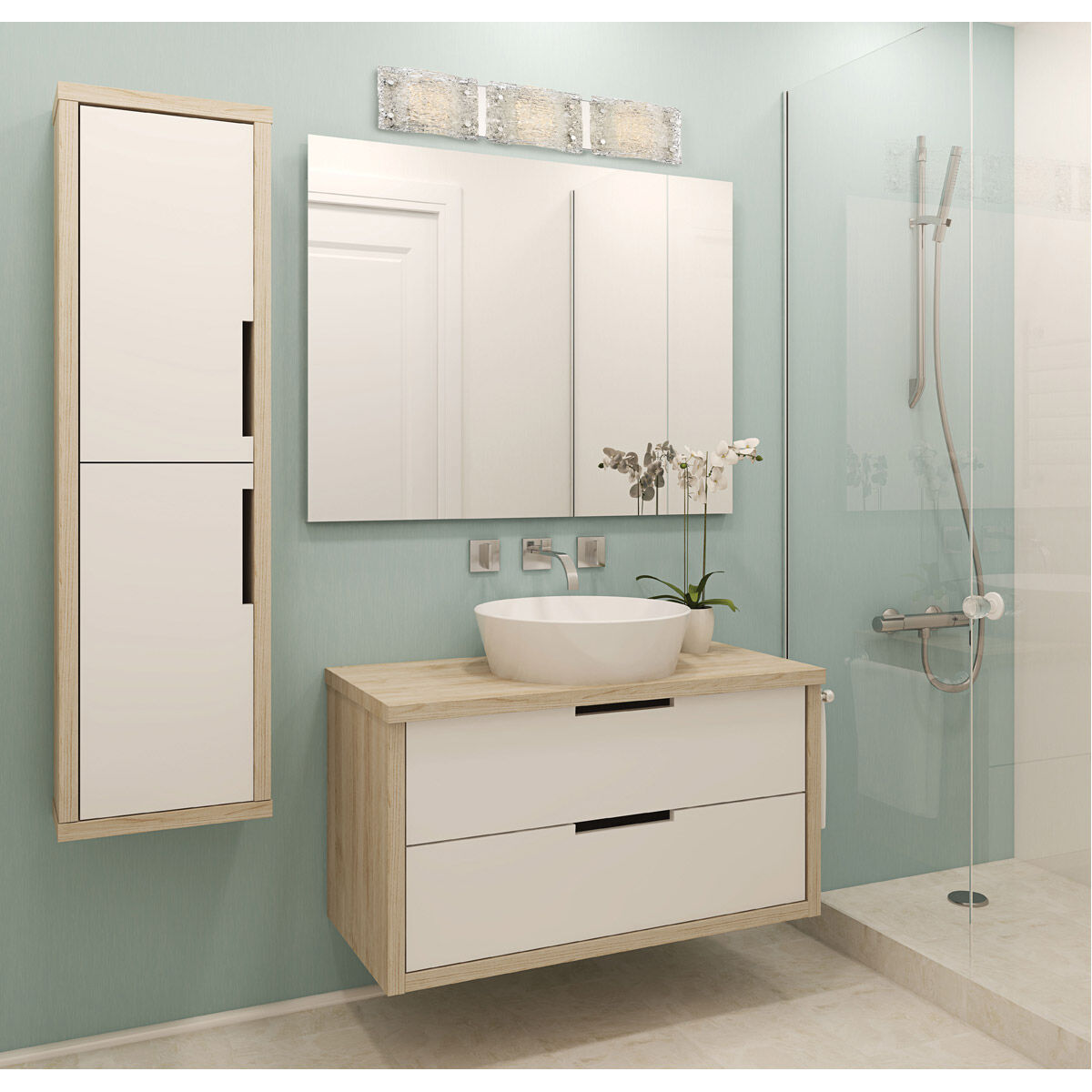 Forest Ice LED 29 inch Chrome Bath Light Wall Light