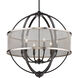 Colson 6 Light 27 inch Matte Black Chandelier Ceiling Light in Pewter