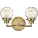 Poppy 2 Light 14.75 inch Heritage Brass Vanity Light Wall Light