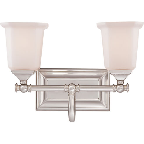 Quoizel Nicholas 2 Light 15 inch Brushed Nickel Bath Light Wall Light NL8602BN - Open Box