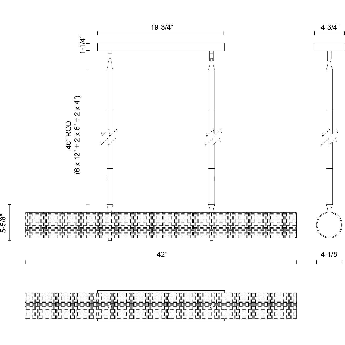 Alora Mood Maris LED 42 inch Matte Black Linear Pendant Ceiling Light