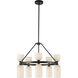 Alora Mood Nelly 10 Light 25.88 inch Matte Black Chandelier Ceiling Light in Glossy Opal Ribbed Glass Shade
