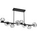 Mesa LED Matte Black Linear Multi-Pendant Ceiling Light in 3000K LED, Clear, Twisted Branch