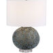 Agate 22 inch 150.00 watt Charcoal Translucent Glass with Dark Teal Accents Table Lamp Portable Light