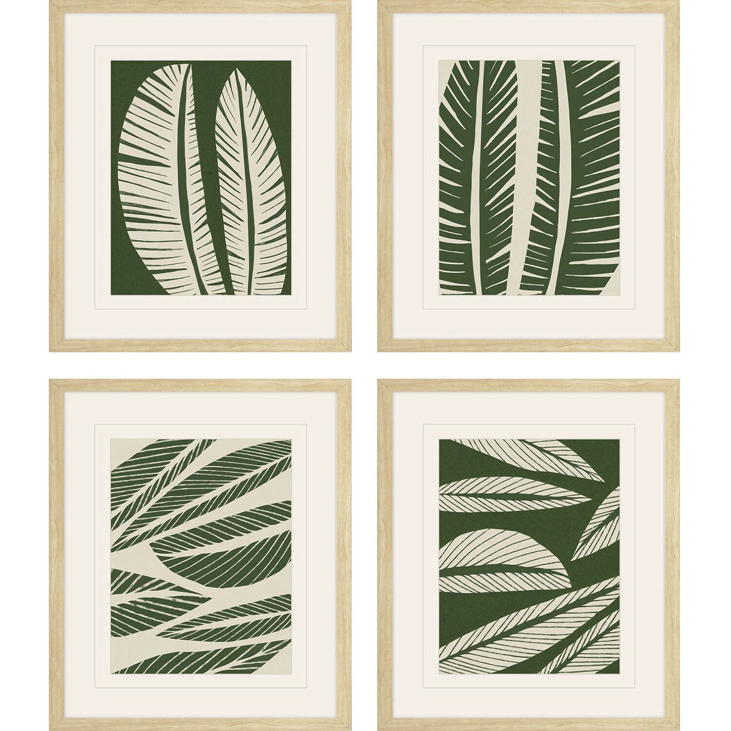 Tropical Flourish Green and Beige Framed Art, Propac