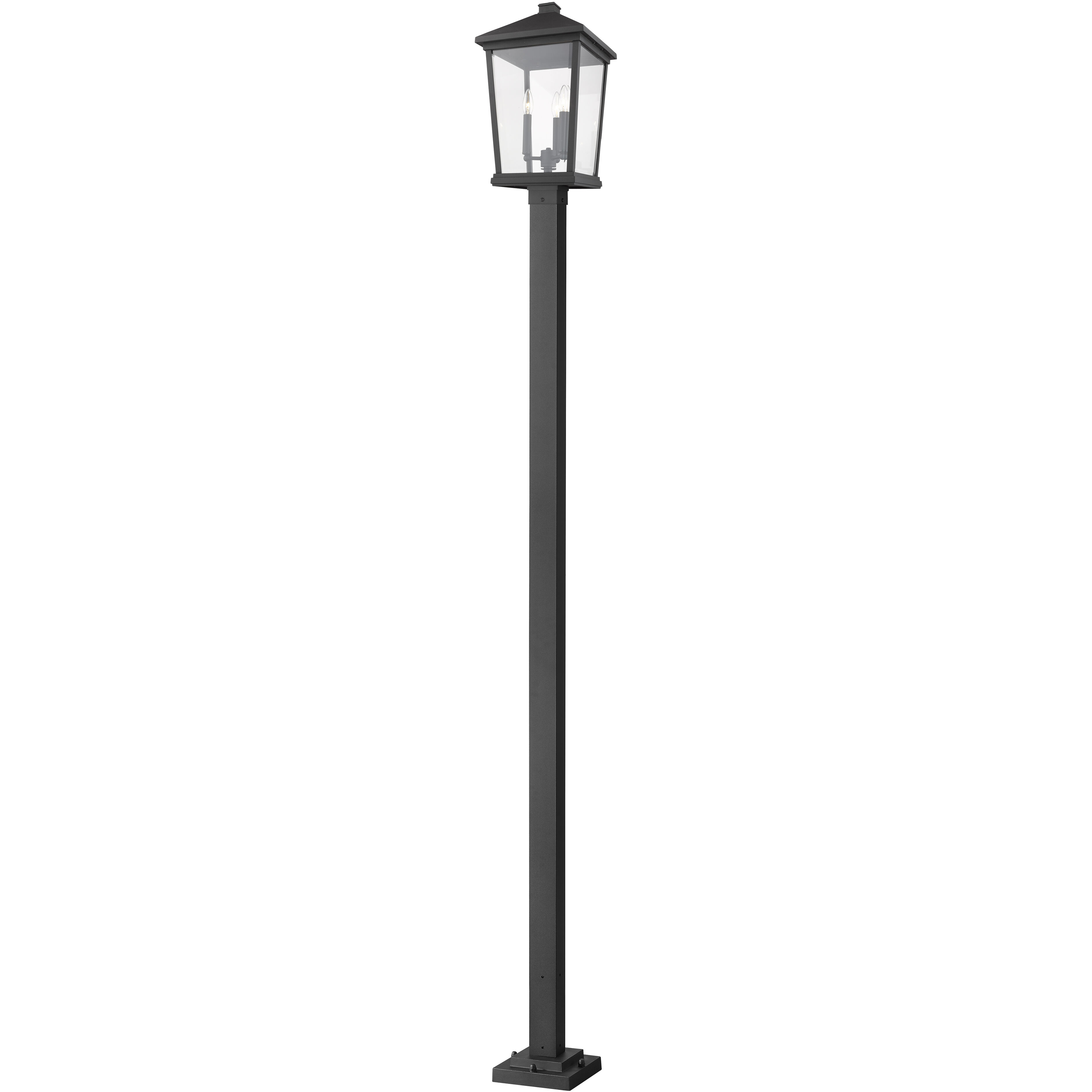 Beacon 3 Light 107 inch Black Outdoor Post Mounted Fixture in 24.25