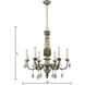 Genevieve 6 Light 28 inch Aged Gray and Clear Chandelier Ceiling Light