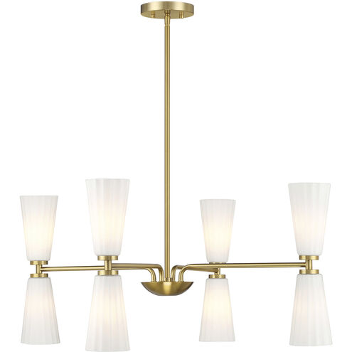 Contemporary 8 Light 32 inch Natural Brass Chandelier Ceiling Light