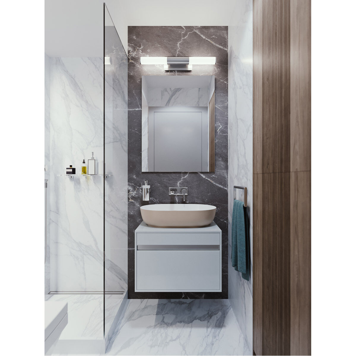 Dax LED 27 inch Satin Nickel Vanity Light Wall Light