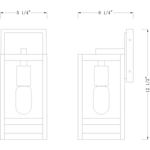 Nuri 1 Light 13.5 inch Black Outdoor Wall Light