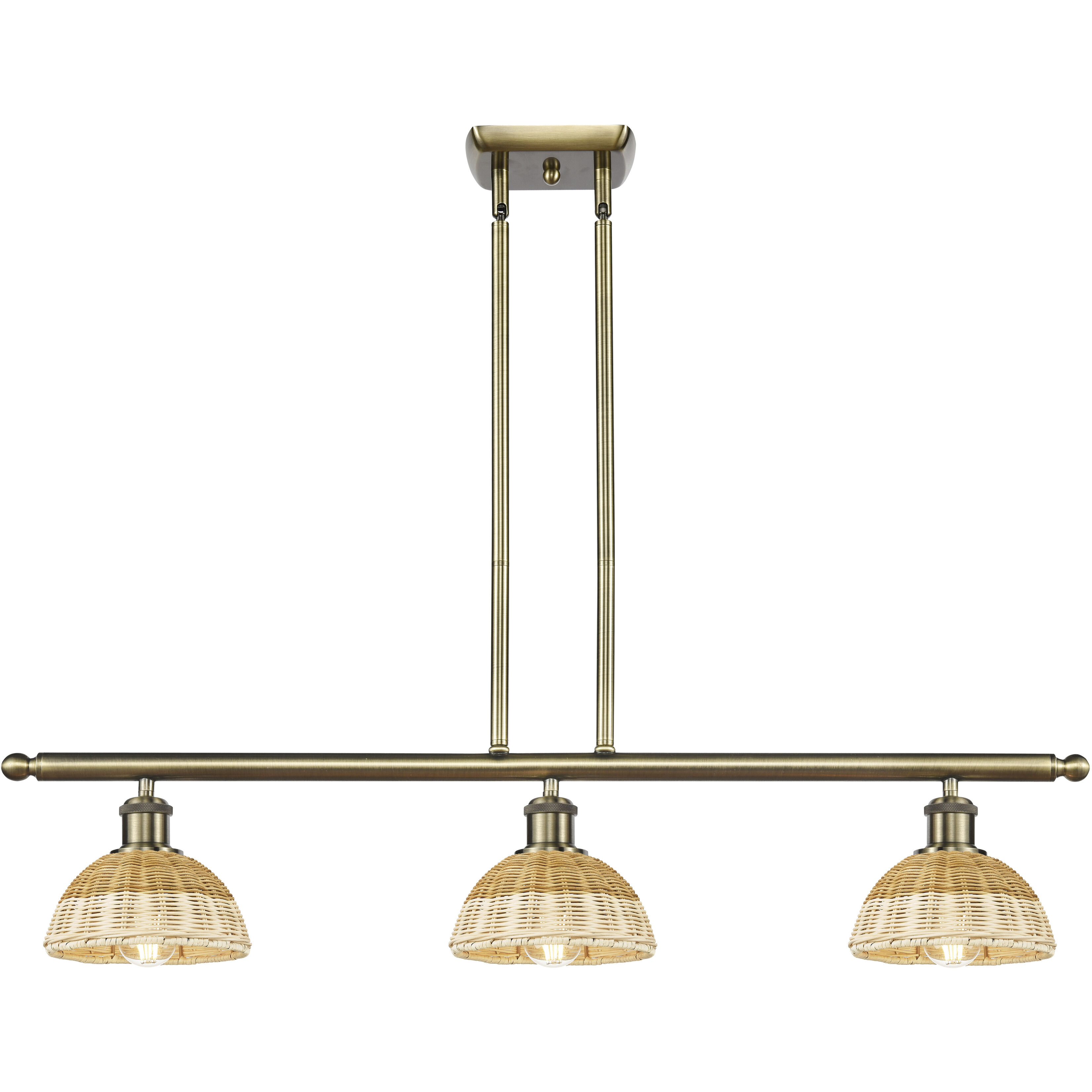 Ballston Bristol Natural II Island Light Ceiling Light in Antique Brass