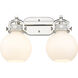 Newton Sphere 2 Light 17 inch Polished Nickel Bath Vanity Light Wall Light in Matte White Glass