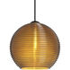 Kristall 6 LED Black Cord Pendant Ceiling Light