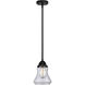 Nouveau 2 Bellmont LED 6 inch Matte Black Mini Pendant Ceiling Light in Clear