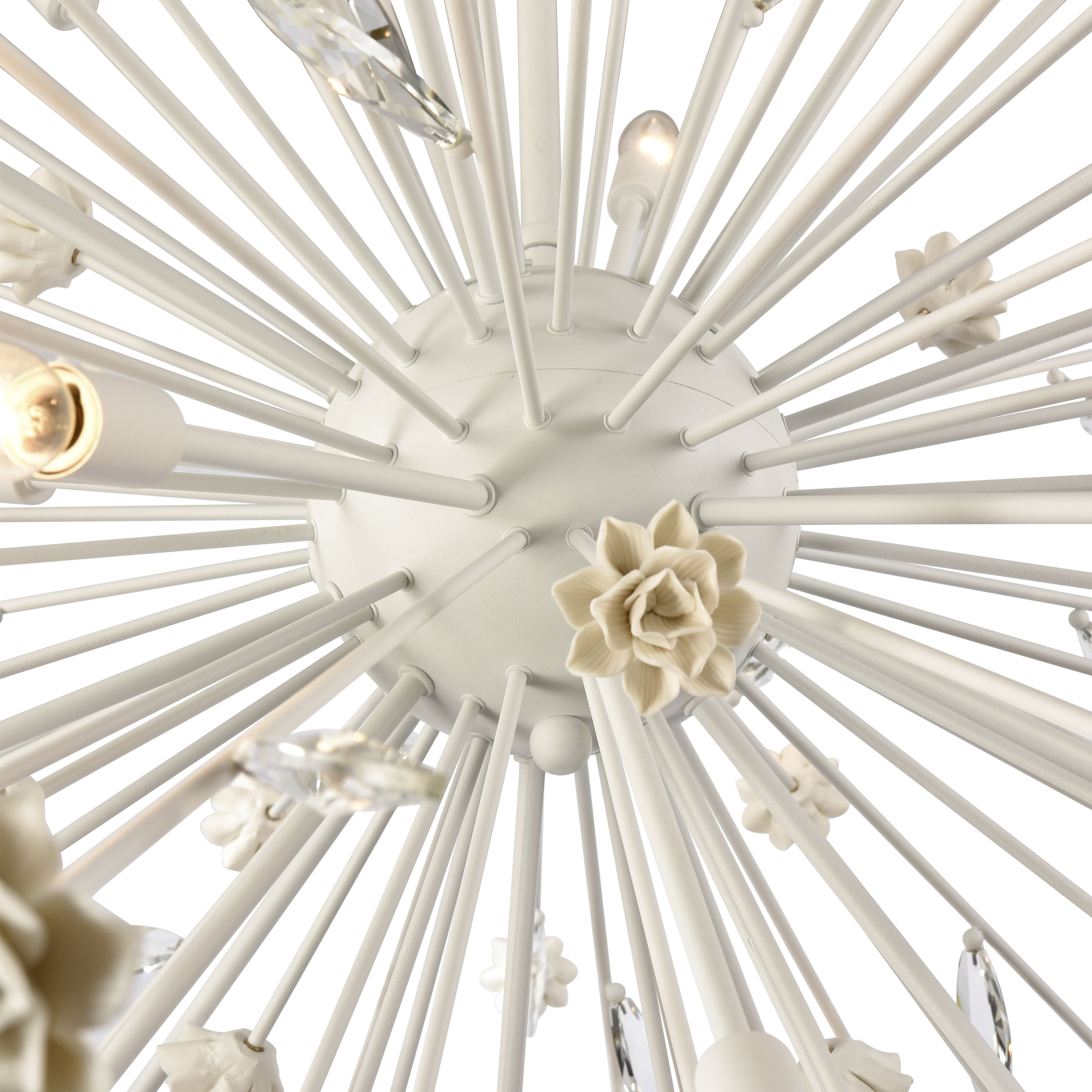 Adelaide 20 Light 59.5 inch White with Cream and Clear Chandelier Ceiling Light