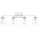Prescott 4 Light 34 inch Brushed Nickel Bath Light Wall Light, Extra Large