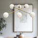 Alora Mood Cassia 6 Light 39.5 inch Aged Gold Chandelier Ceiling Light in Matte Opal Glass