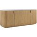 Arik Alder Wood and White Marble and Antique Brass 4 Door Cabinet