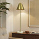 Daphne 36 inch 40 watt White Marble and Polished Brass Table Lamp Portable Light