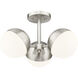 Realm Sphere 3 Light 17.25 inch Brushed Nickel Semi Flush Mount Ceiling Light
