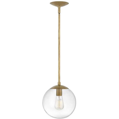 Warby 1 Light 9.5 inch Heritage Brass Indoor Pendant Ceiling Light in Clear