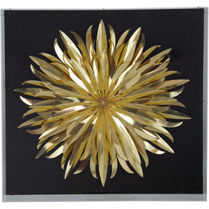 3-D Paper Flower Gold/Black Wall Decor
